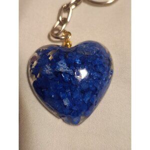 Mineral Heart  KeyChain Blue  Unique